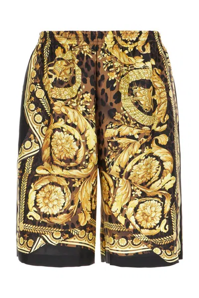 Versace Shorts In Brown