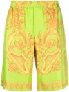 Versace Baroque Shorts 660 In Green