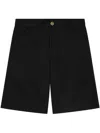 Versace Cotton Gabardine Shorts With Medusa Biggie Hardware Detail In Black