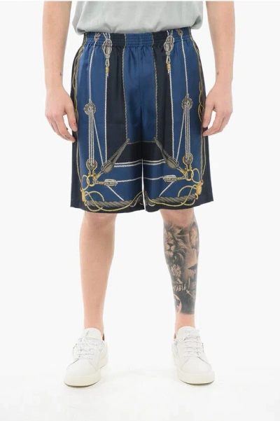 VERSACE SHORTS IN SETA SAILOR CON ELASTICO IN VITA