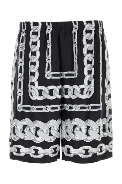 VERSACE VERSACE PRINTED SILK BERMUDA SHORTS