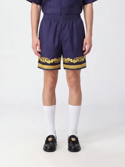 Versace Shorts Men Color Navy In Blue