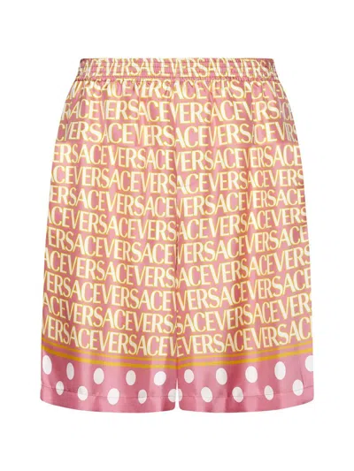 Versace Shorts In Pink Ivory