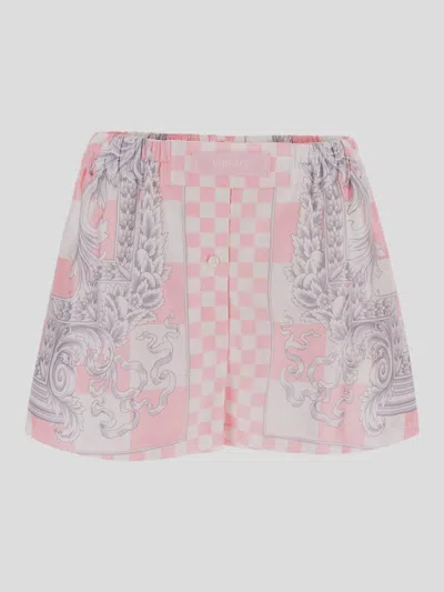 Versace Shorts In Pinkbiancosilver