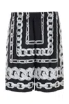 Versace Men Medusa Chains Silk Shorts In Black