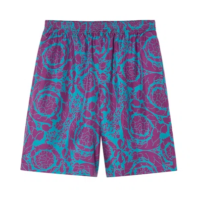 Pre-owned Versace Shorts 'teal/plum' | Blue | Men's Size 46