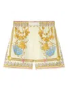 Versace Light Yellow Underwater Barocco Shorts In Yellow