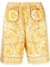 Versace Golden Barocco Print Silk Shorts