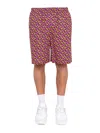 Versace Printed Shorts Featuring Elastic Waistband In Multicolour