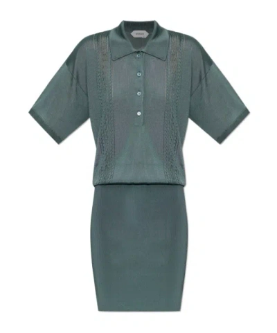Versace Short-sleeved Dress In Green