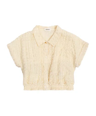 Versace Short-sleeved Shirt In Brown