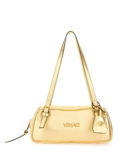 Versace Borsa A Spalla Bowling Tag In Gold