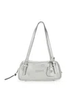 Versace Rectangular Silver Double Handle Shoulder Bag In White