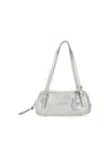 Versace Rectangular Silver Double Handle Shoulder Bag In Silver