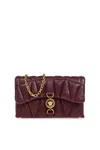 Versace Shoulder Bag Kleio Mini In Dark Burgundy- Gold