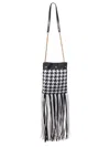 Versace Shoulder Bag  Pied-de-poule With Frange