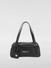 Versace Tag Bowling Leather Bag In Black