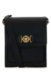 Versace Medusa Biggie Foldover Top Crossbody Bag In Black