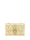 Versace Women Lambskin Kleio Mini Shoulder Bag In Gold