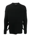 Versace Maglia Girocollo Buckle Look Sfilata In Black