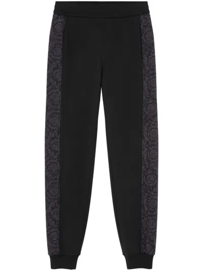 Versace Side-stripe Track Pants In Black
