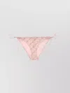 Versace Side-tie Patterned Low-rise Bikini Bottom In Pink