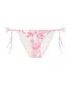 Versace Side-ties Bikini Bottom In Pink