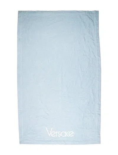 Pre-owned Versace Signature Beach Towel In Blue