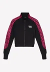 Versace Signature Greca Print Sports Jacket In Black