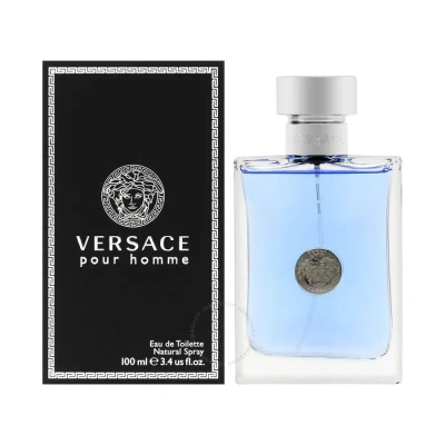 Versace Signature Homme By  Edt Spray (blue / Silver) 3.3 oz (m) In Blue / Dark / Silver