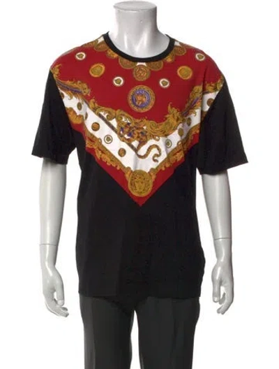 Pre-owned Versace Signature Logo Graphic Print T-shirt In Black