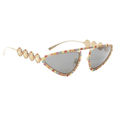 Versace Signature Medusa Rhinestone Crystal Sunglasses In Gold