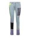 Versace Signature Patchwork Skinny Jeans In Blue