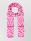 Versace Signature Print Frayed Edge Scarf In Pastel