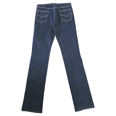 Pre-owned Versace Signature Straight Vintage 90s Lady Blue Jeans