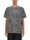 Versace Barocco Silhouette T-shirt In Gray