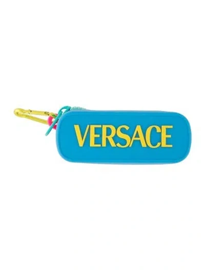 Pre-owned Versace Silicon Sunglasses Case In Blue