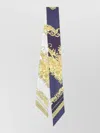 Versace Silk Bandeau Barocco Floral Print Accessory In Blue