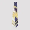 Versace Silk Bandeau Barocco Floral Print Accessory In Blue