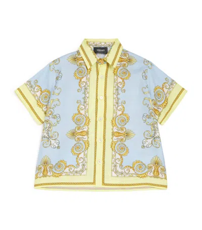 Versace Kids' Silk Barocco Shirt In Multi