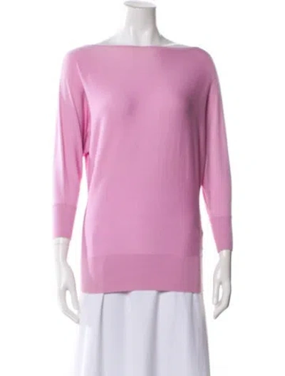 Pre-owned Versace Silk Bateau Neckline Sweater In Purple