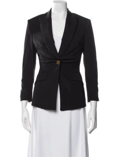 Pre-owned Versace Silk Blazer In Black