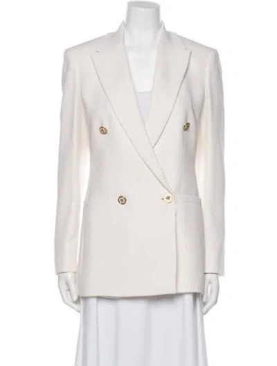 Pre-owned Versace Silk Blazer W/ Tags In Neutral