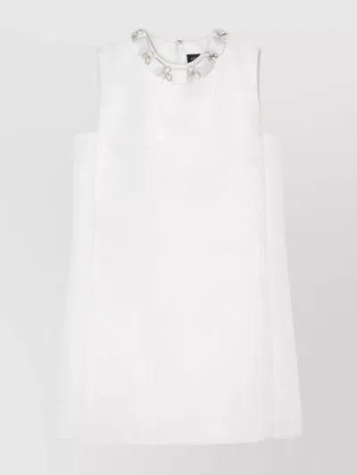 Versace Silk Blend Bead Embellishment Dress In White