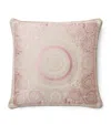 Versace Silk-blend Crete De Fleur Cushion In Pink