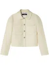 Versace Silk-blend Cropped Jacket In Neutrals