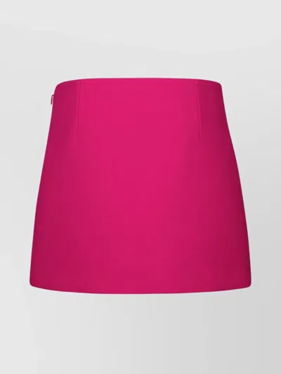 Versace Silk Blend Miniskirt Button Detail In Pink