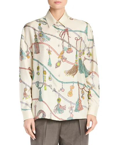 Versace Silk Blouse In Gray