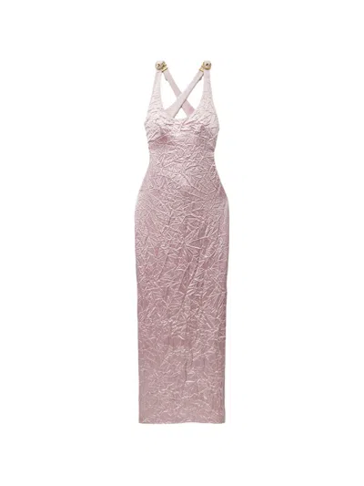 Versace Silk Cady Satin Gown In Pink