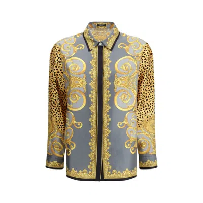 VERSACE SILK CHEETAH FOULARD SHIRT
